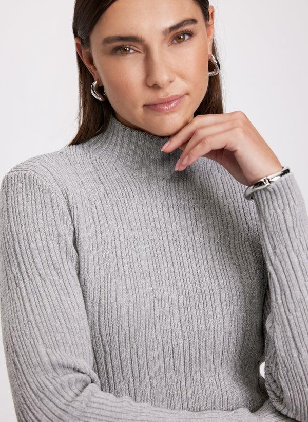Laura Ribbed Knit Sequined Sweater