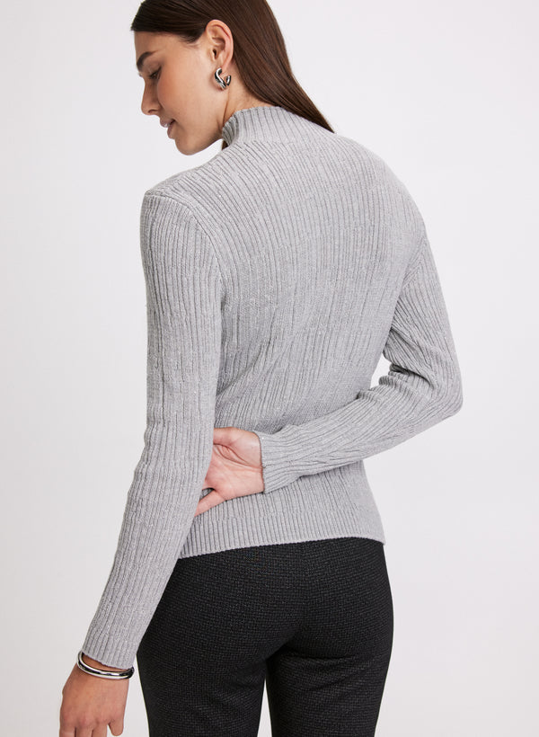 Laura Ribbed Knit Sequined Sweater