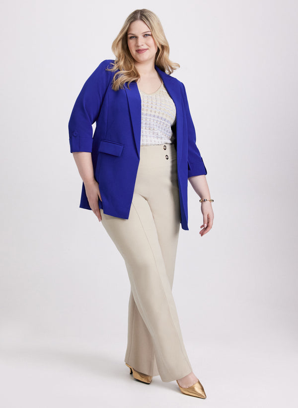 laura Rolled Sleeve Blazer & Wide-Leg Pants