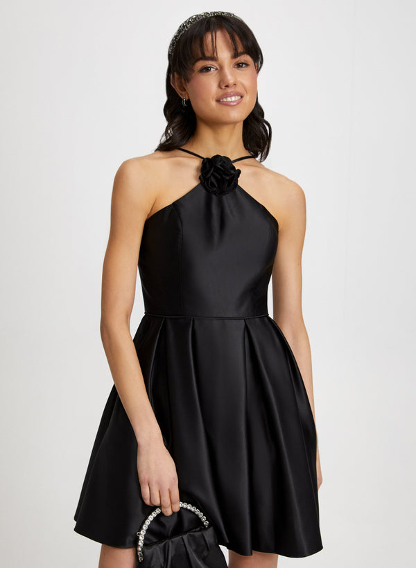 Laura Rose Detail Halter Neck Dress
