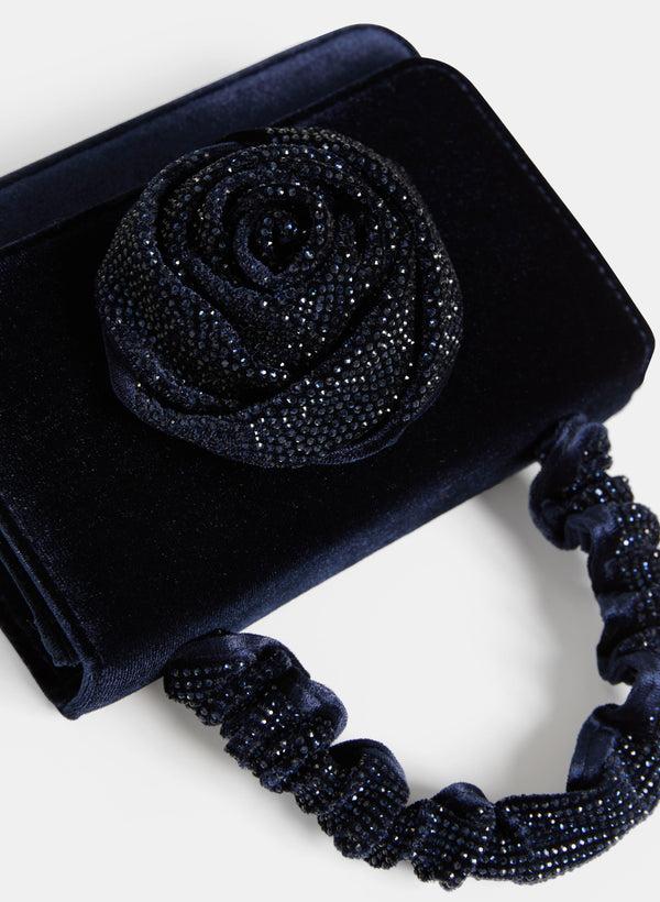 Laura Rosette Embellished Box Clutch