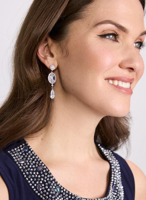 Laura Round Stone Earrings