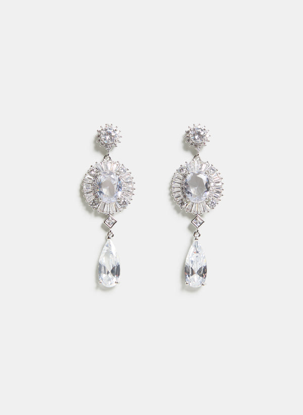 Laura Round Stone Earrings