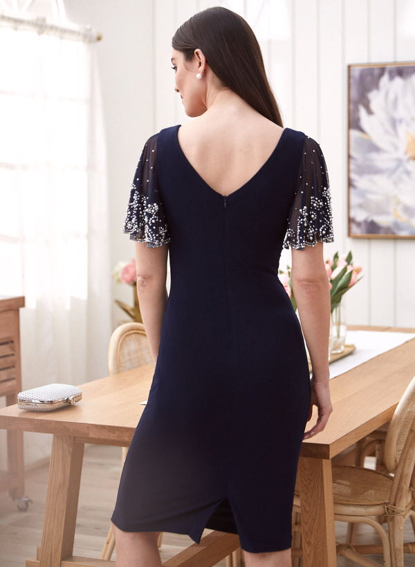 Laura Ruched & Bead Detail Dress