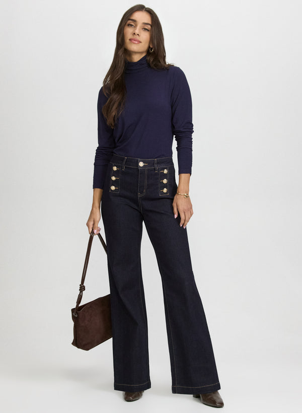 Laura Ruched Turtleneck Top