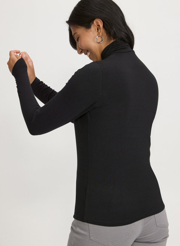 Laura Ruched Turtleneck Top