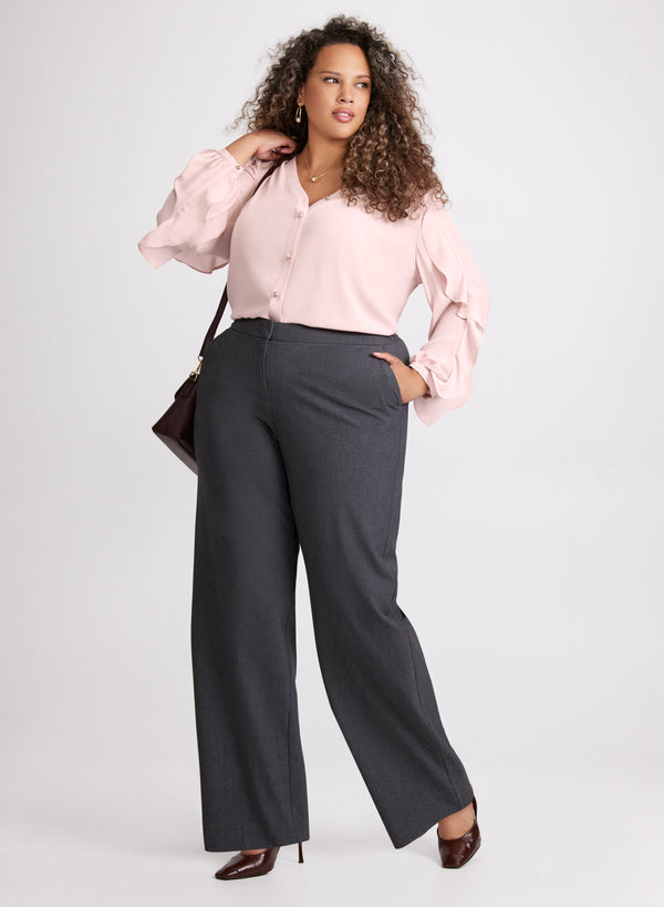 laura Ruffle Detail Blouse & Olivia Wide-Leg Pants