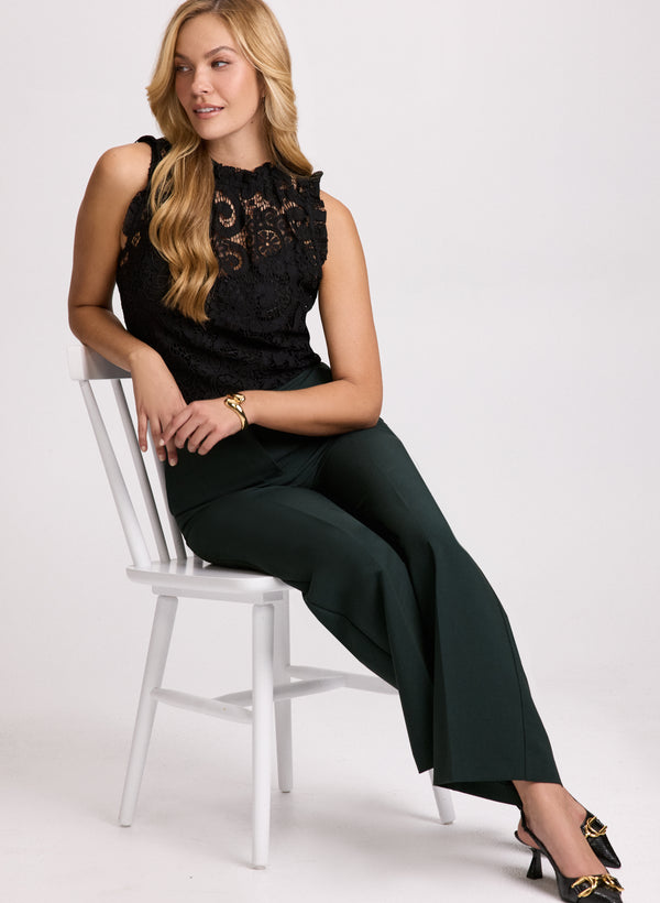 Laura Ruffle Detail Cap Sleeve Lace Blouse