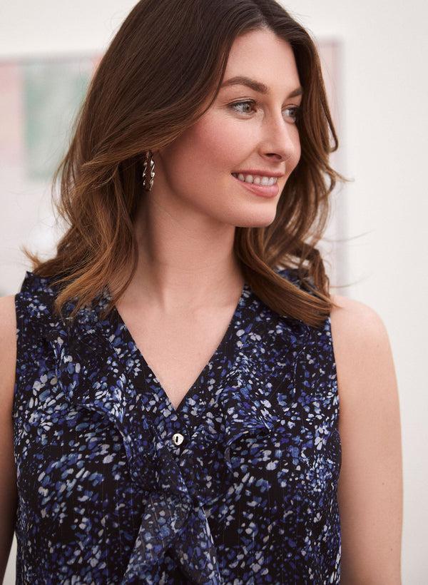 Laura Ruffle Detail Sleeveless Blouse