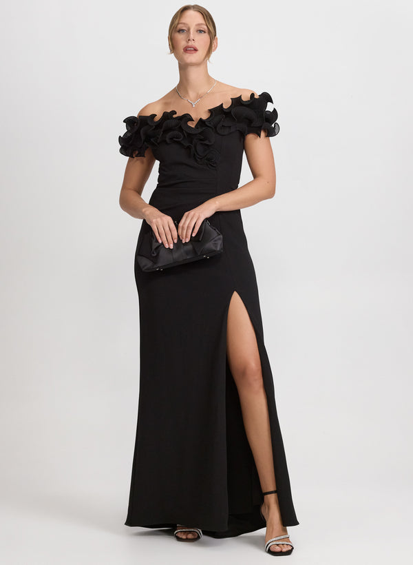 laura Ruffle Off-The-Shoulder Dress