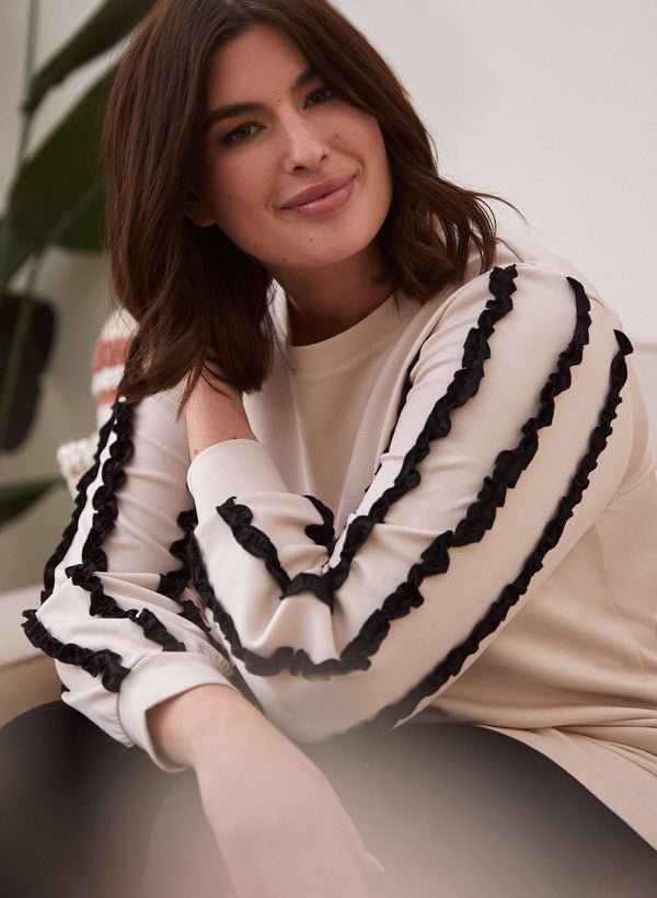 Laura Ruffle Sleeve Sweatshirt