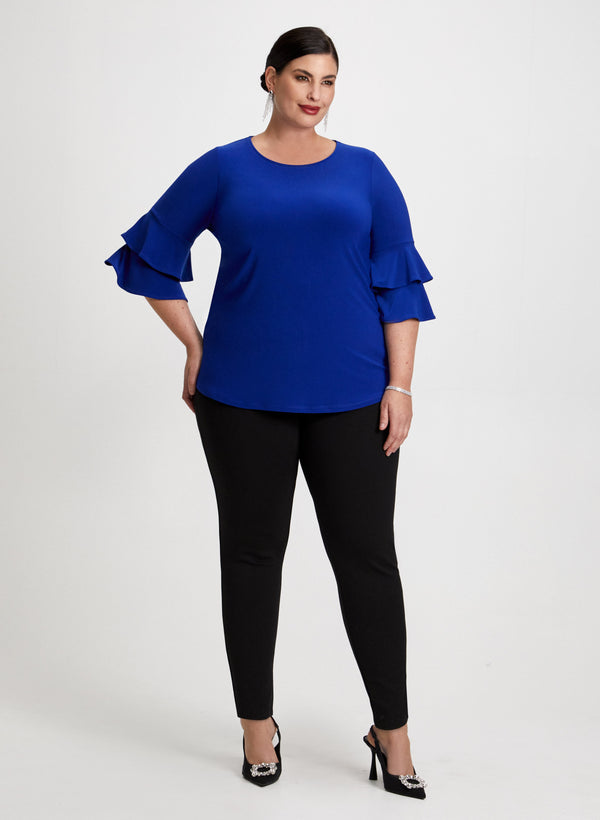 laura Ruffle Sleeve Top & Lace Trim Pants