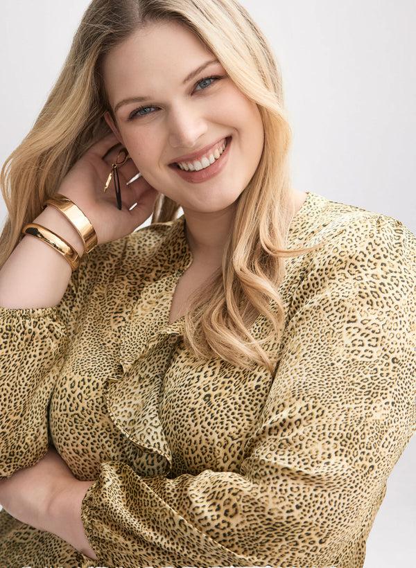 Laura Ruffle Trim Popover Blouse