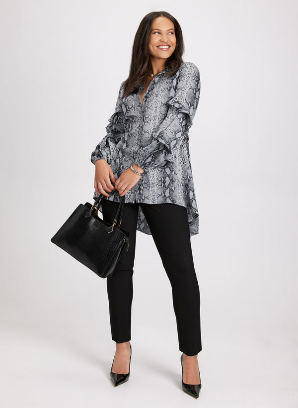 Laura Ruffled Animal Print Blouse