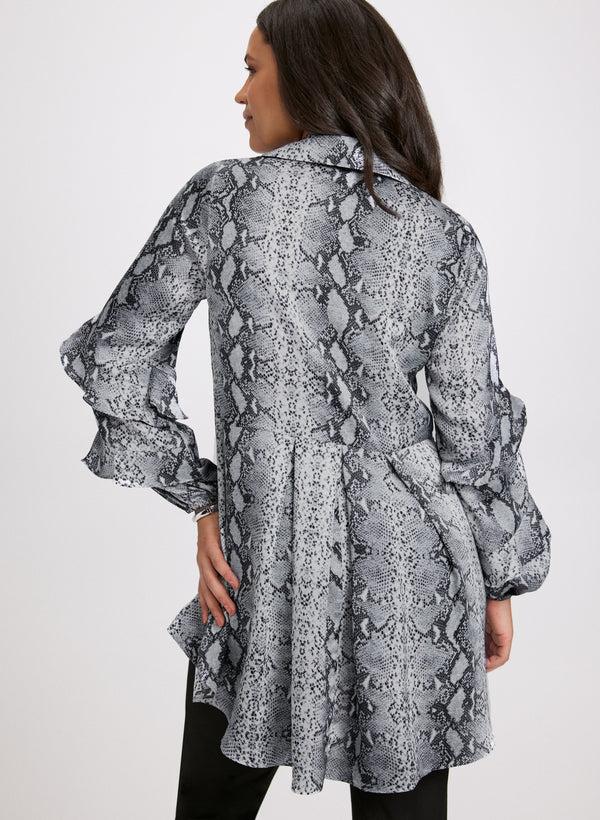 Laura Ruffled Animal Print Blouse