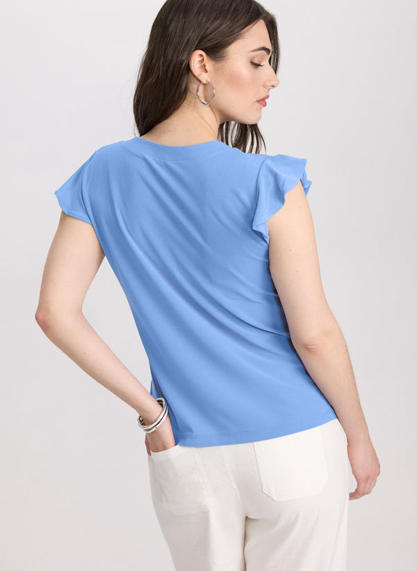 Laura Ruffled Cap Sleeve T-Shirt