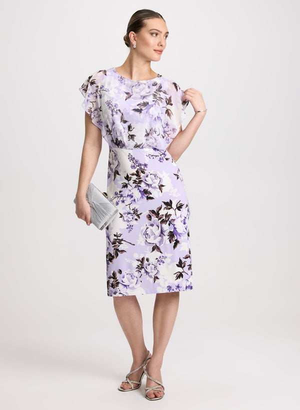 laura Ruffled Floral Midi Dress