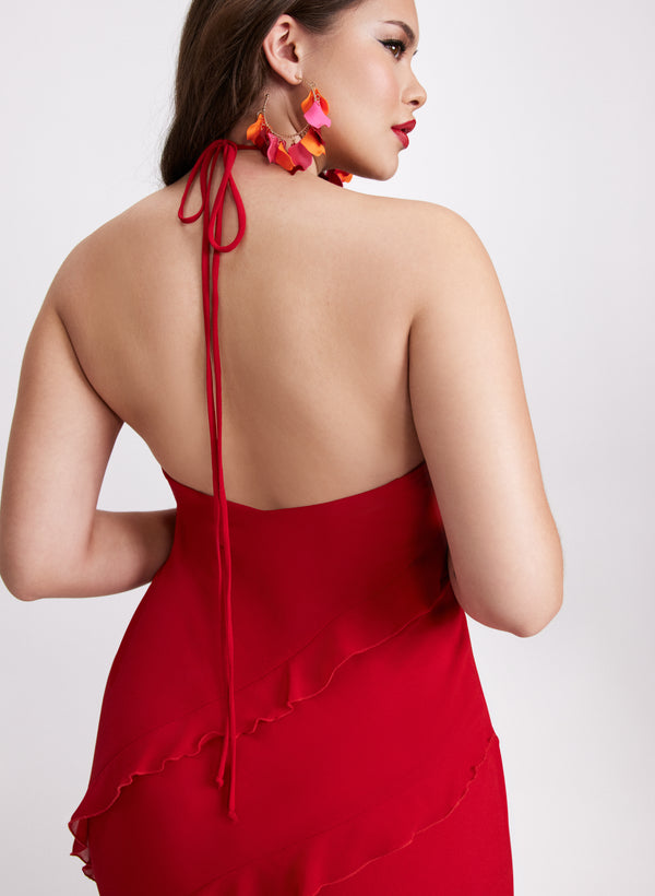 Laura Ruffled Halter Dress