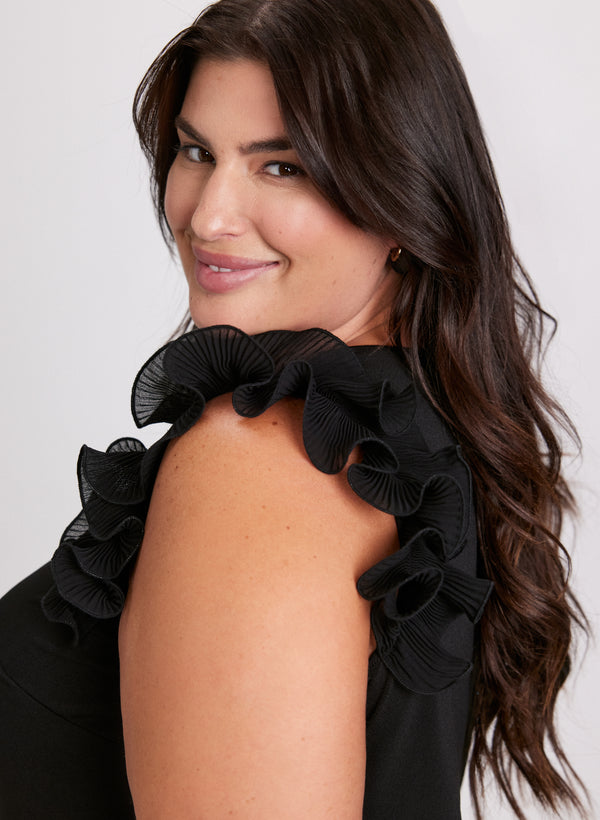 Laura Ruffled Shoulder Top