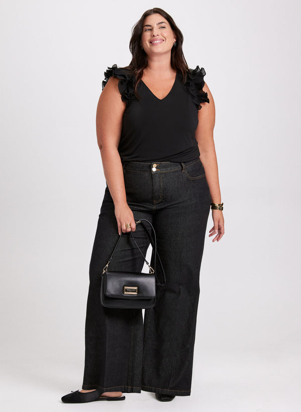 Laura Ruffled Shoulder Top