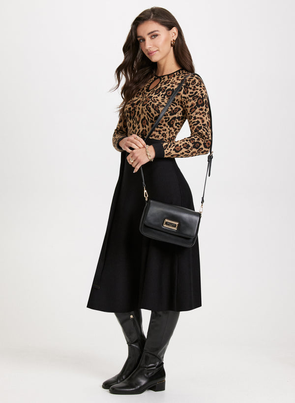 Laura Sash Detail Leopard Print Dress