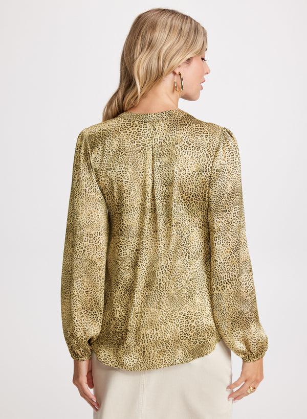 Laura Satin Animal Print Blouse