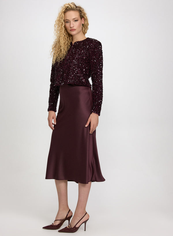 Laura Satin Bias Cut Skirt