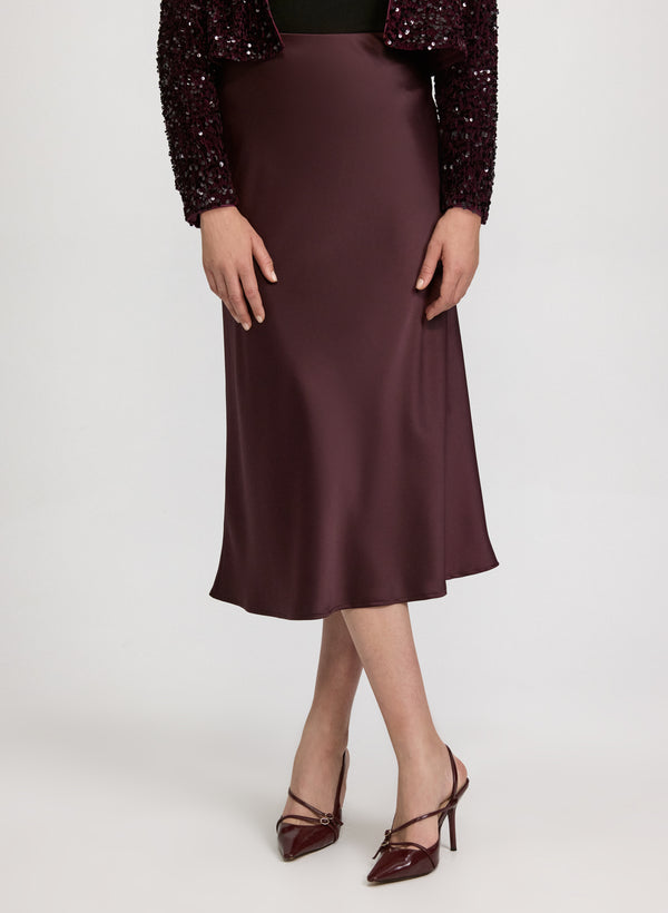 laura Satin Bias Cut Skirt