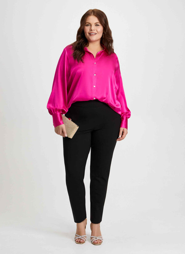 laura Satin Blouse & Bow Detail Pants