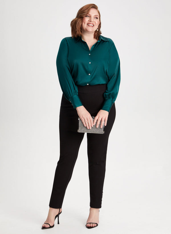 laura Satin Blouse & Straight Leg Pants