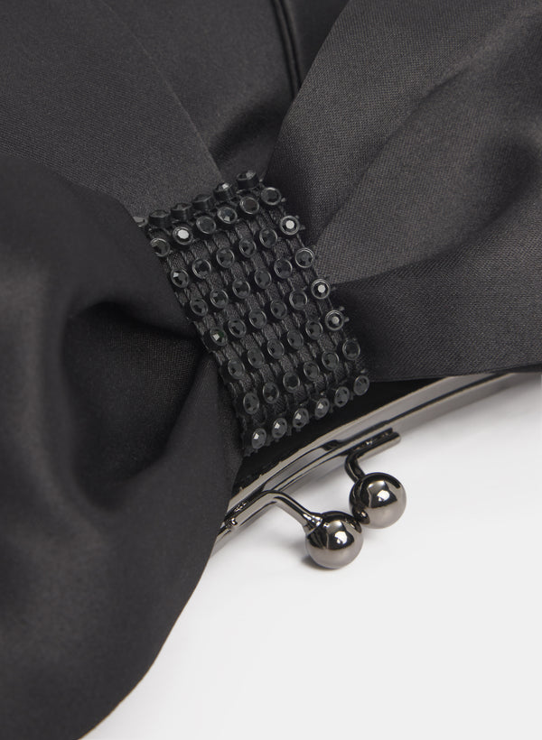 Laura Satin Bow Clutch