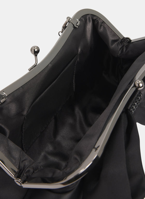 Laura Satin Bow Clutch