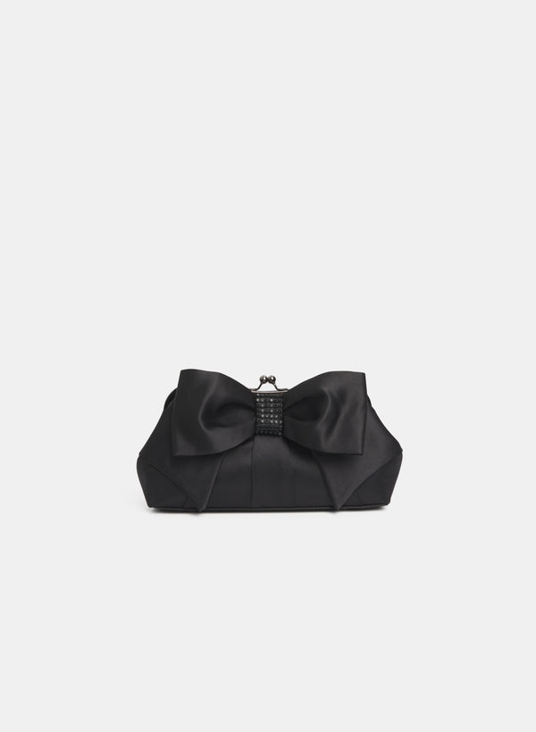 laura Satin Bow Clutch
