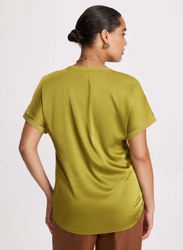 Laura Satin Cap Sleeve Top