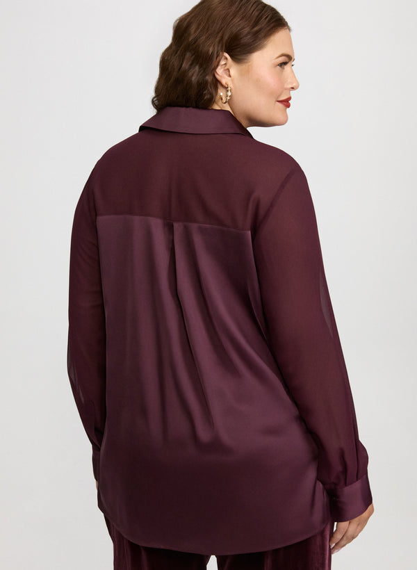 Laura Satin & Chiffon Blouse