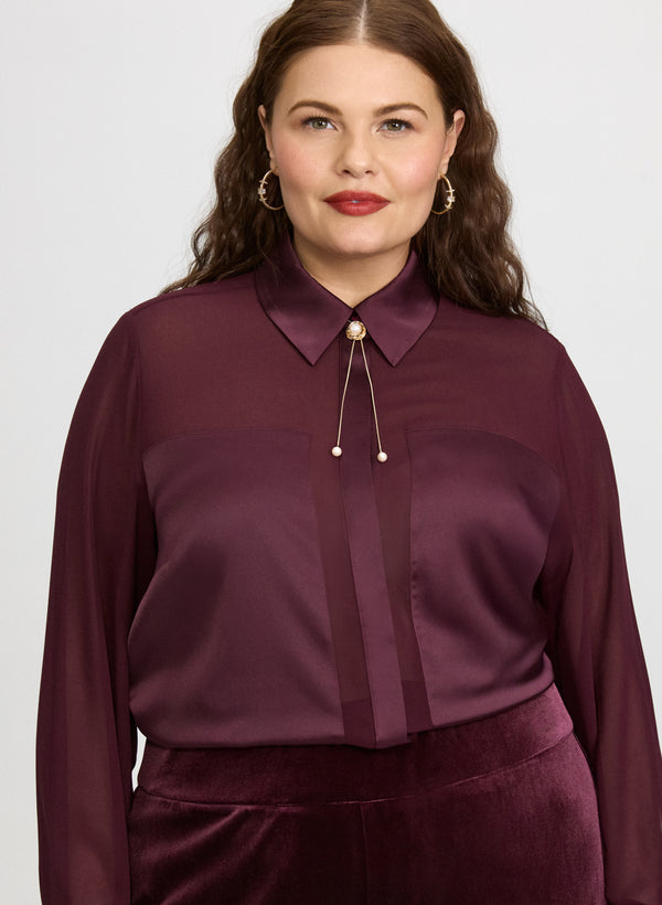 laura Satin & Chiffon Blouse