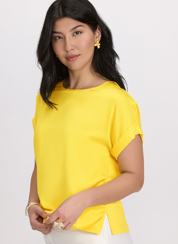 Laura Satin Drop Shoulder Top