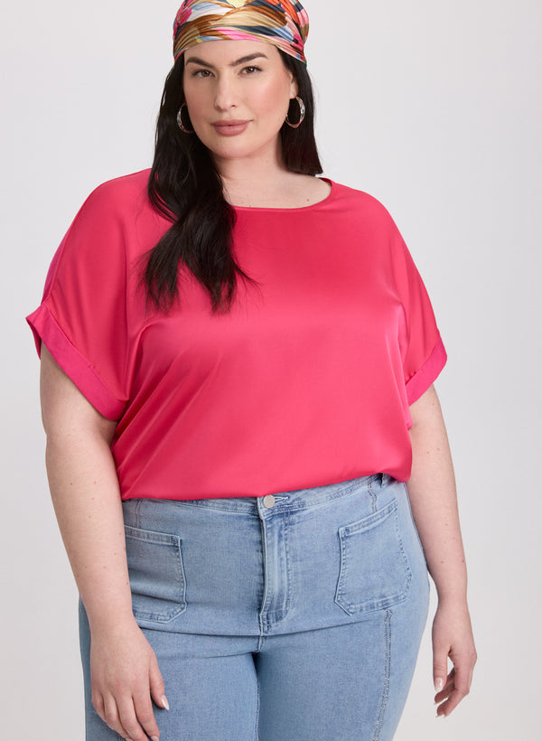 laura Satin Drop Shoulder Top