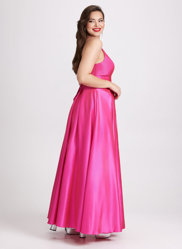 Laura Satin Fit & Flare Ball Gown