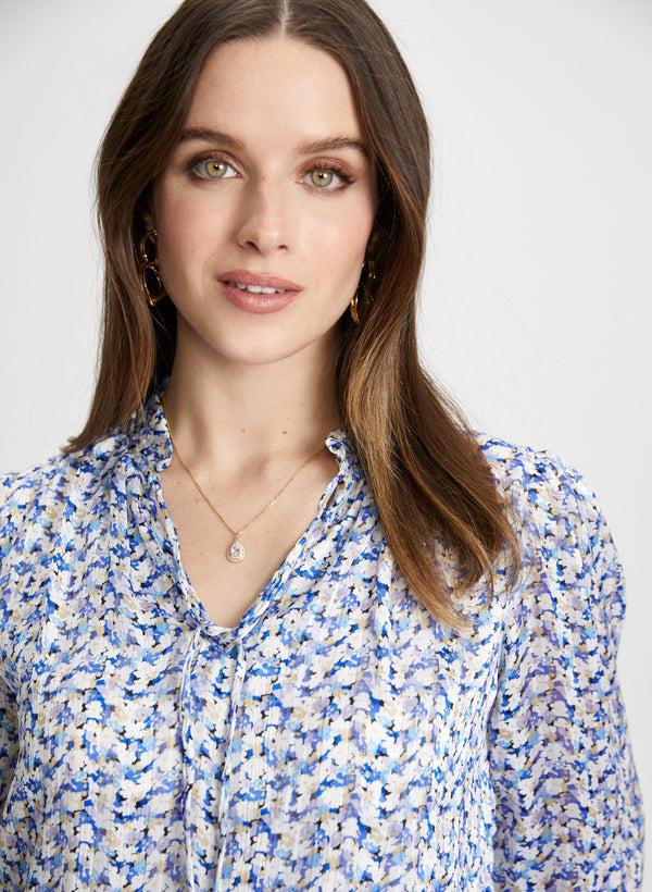 Laura Satin Floral Print Blouse