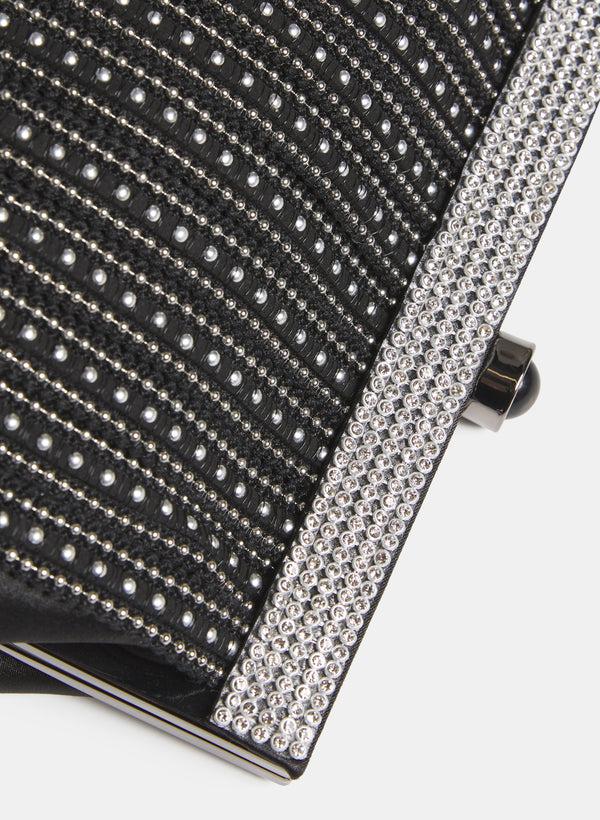 Laura Satin Rhinestone Clutch