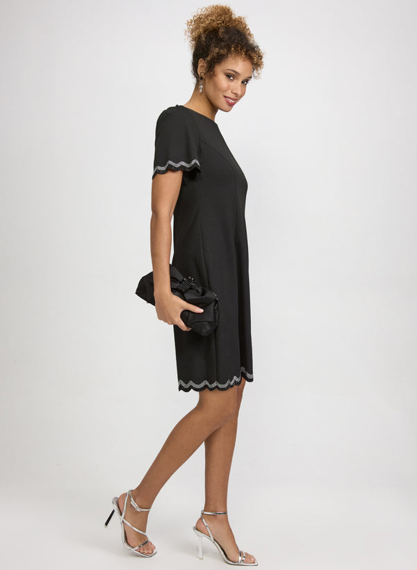 Laura Scalloped Trim Dress