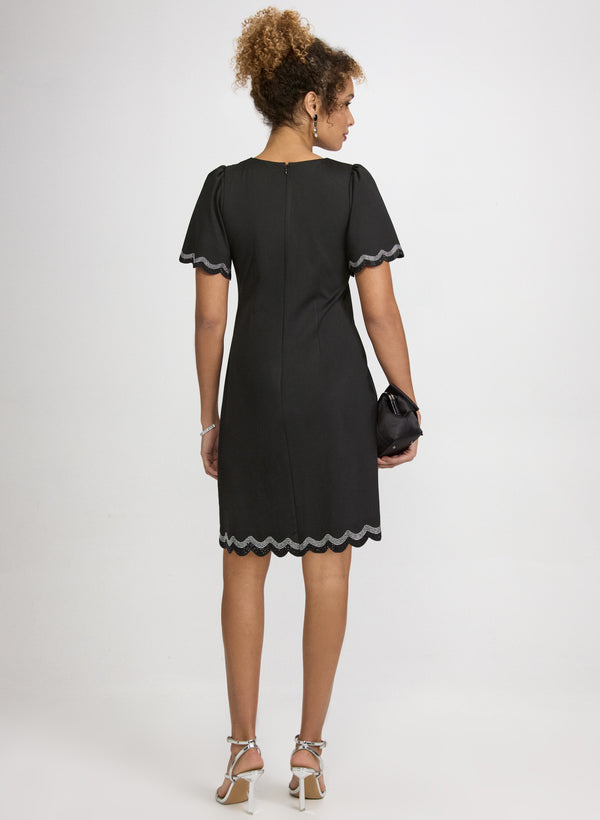 Laura Scalloped Trim Dress