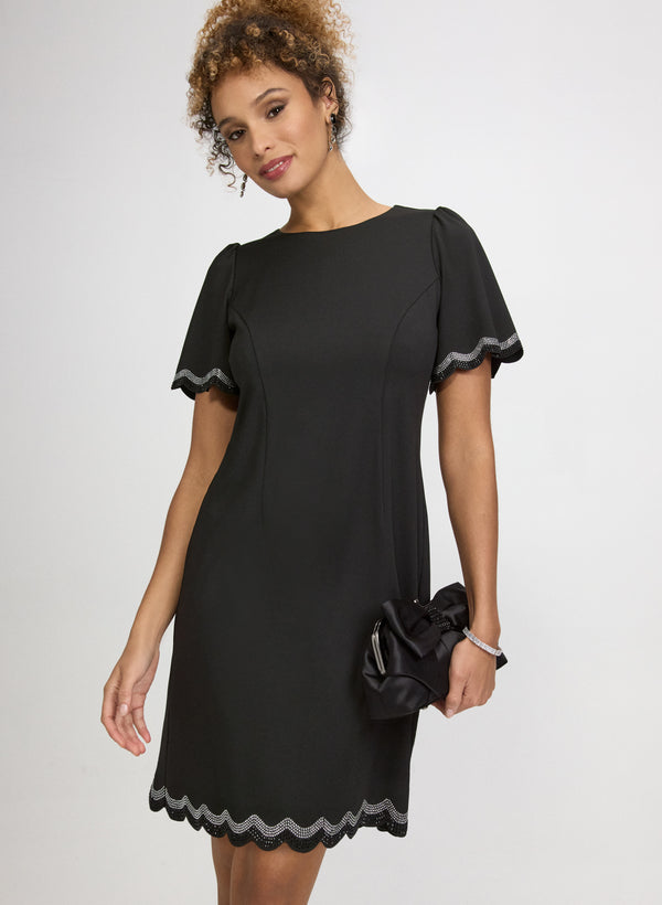 Laura Scalloped Trim Dress