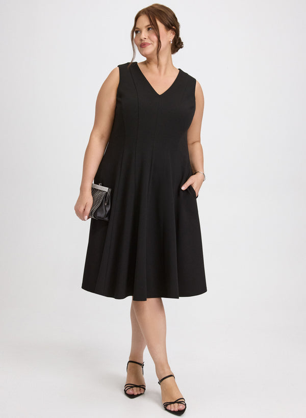 laura Scuba Crepe A-Line Dress