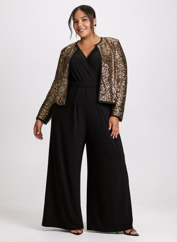 laura Sequin Chiffon Jacket & Jumpsuit