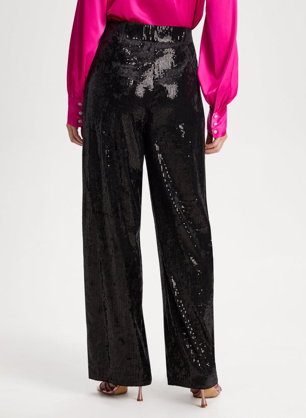 Laura Sequin Detail Wide Leg Pants