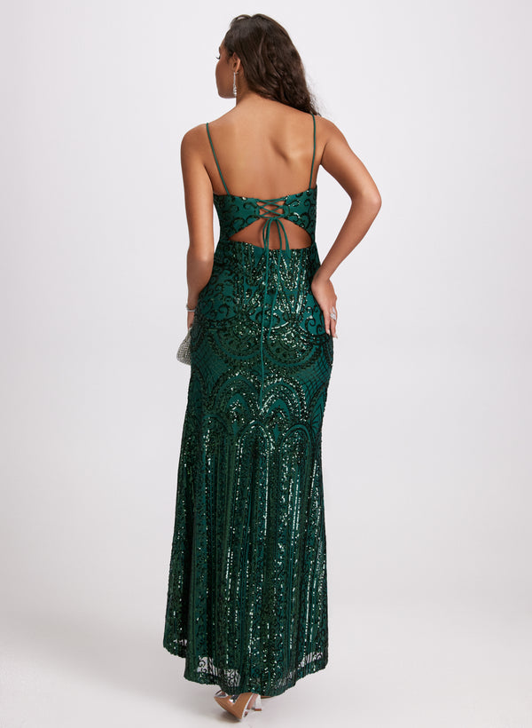 Laura Sequin Embellished Fitted Dress