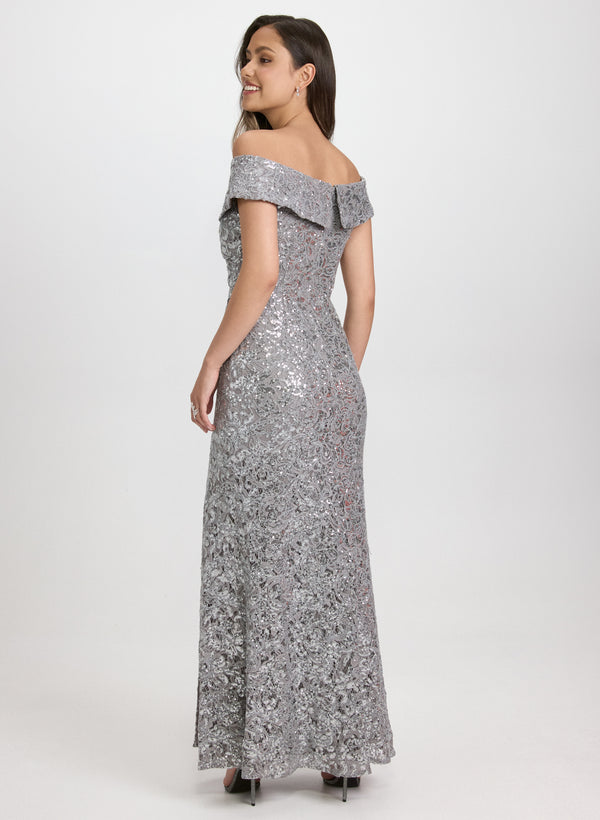 Laura Sequin Embellished Off-Shoulder Dress