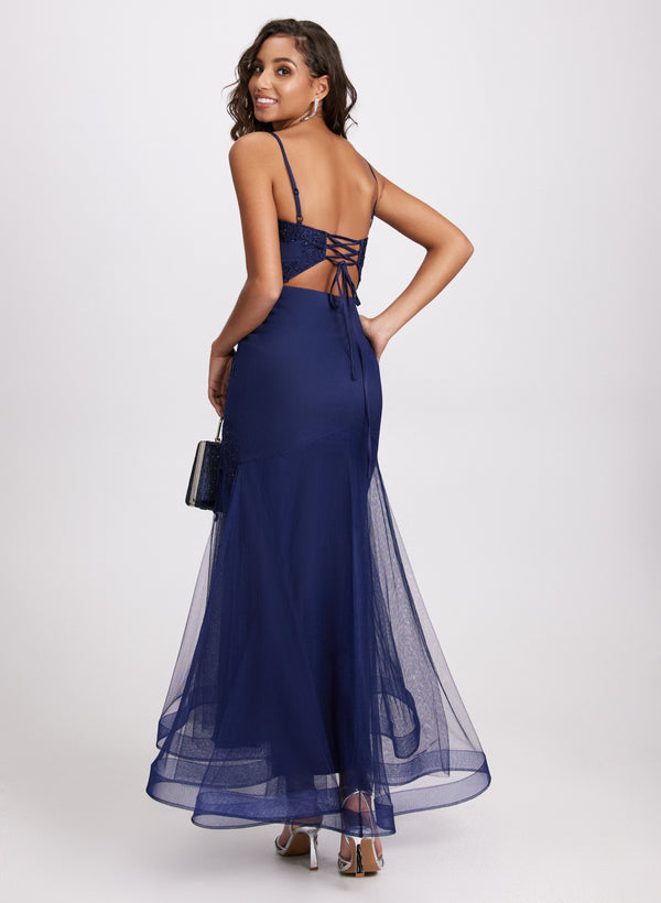 Laura Sequin Embroidered Mermaid Dress